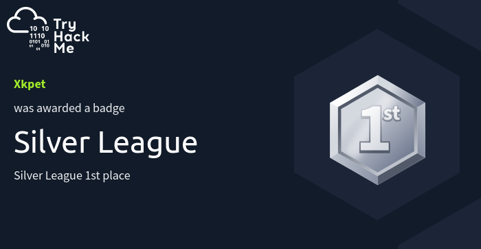 Silver Badge, TryHackMe badge